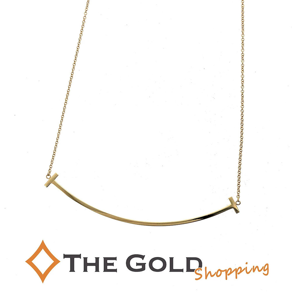 Tiffany Co Tiffany T Smile Necklace Pg Pink Gold